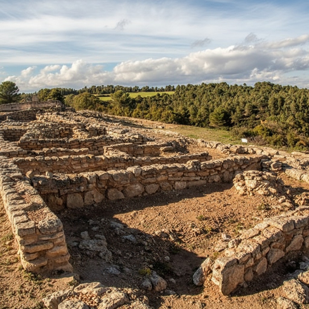 Estructuras excavadas con muros de mampostería
